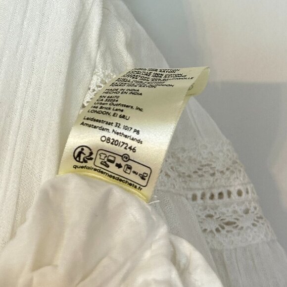 FREE PEOPLE Sachi Long Sleeve Ruffle Minidress in Ivory Size Small - Picture 8 of 16